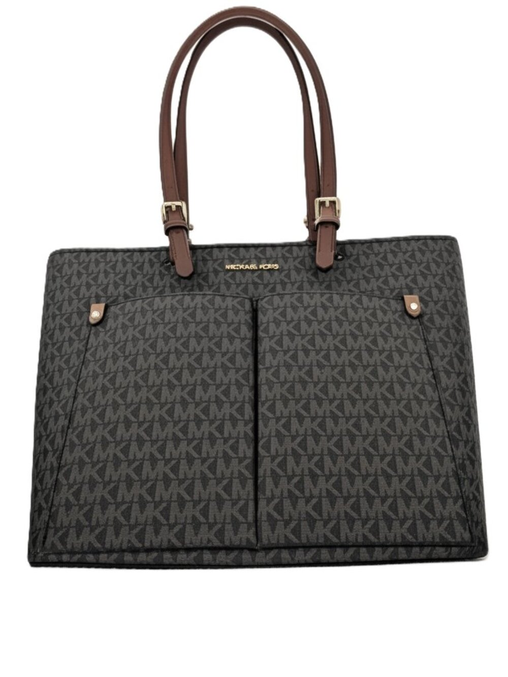 Michael Kors Womens Jet Set Travel Medium Double Pocket Tote Non-Leather Vegan